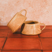 Flat white cup with handle