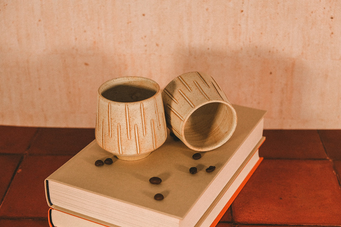 Hand-Carved Flat White Cup