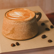 Flat white cup with handle