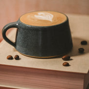 Flat white cup with handle
